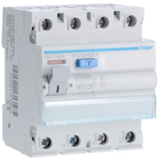 Picture of CDC742H Leakage Relay 4P 40A 30mA AC Type