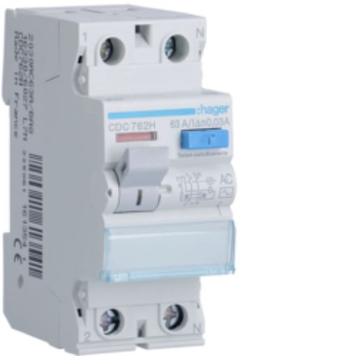 Picture of CDC762H 2P 63A 30mA AC Type Residual Current Relay