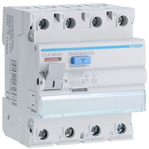 Picture of CDH463H 4P 63A 30mA Type A Residual Current Relay