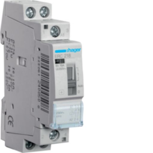 Picture of ERC218 Rail Mount Power Relay 1NO+1NC 16A 230VAC with Manual Control