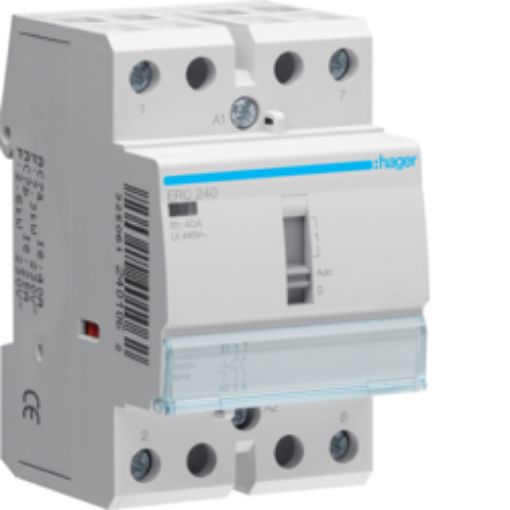 Picture of ERC240 Rail Mount Power Relay 2NO 40A 230VAC with Manual Control