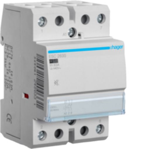 Picture of ESC263S Rail Mount Power Relay 2NO 63A 230VAC Silent