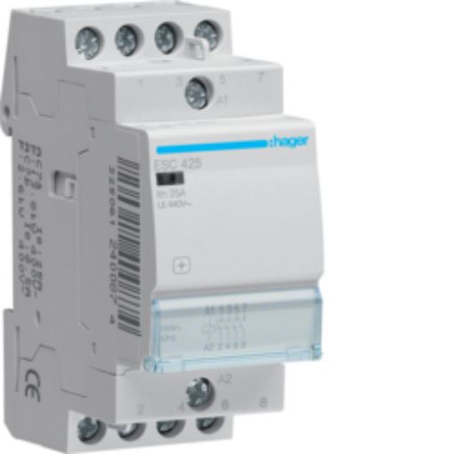 Picture of ESC425 Rail Mount Power Relay 4NO 25A 230VAC