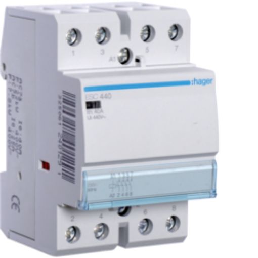 Picture of ESC440 Rail Mount Power Relay 4NO 40A 230VAC