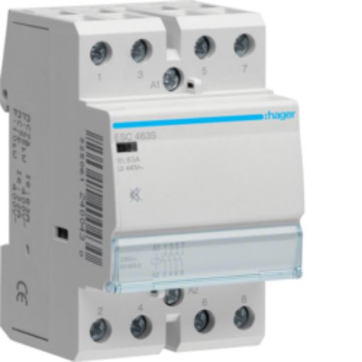 Picture of ESC463S Rail Mount Power Relay 4NO 63A 230VAC Silent
