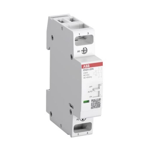 Εικόνα της EN20-20N 24VAC/DC Ρελέ Ράγας 2NO 20A με Διακόπτη O-AUTO-I