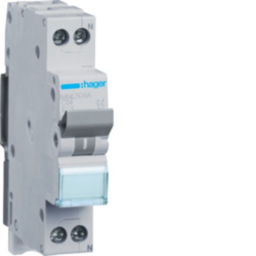 Picture of MLN504A Miniature Circuit Breaker 1P+N 1 Element 4A C 6kA