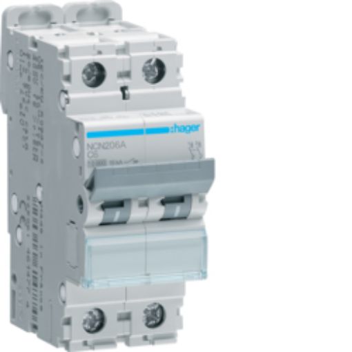 Picture of NCN206A Miniature Circuit Breaker 2P 6A C 10kA