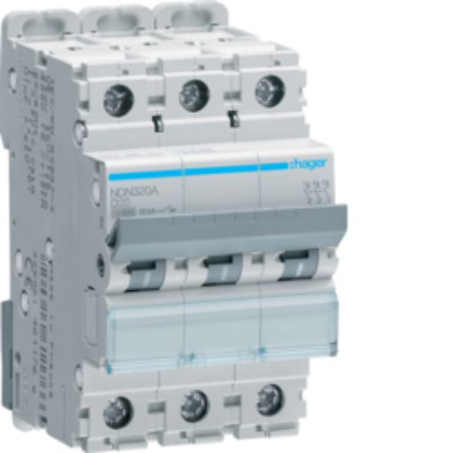 Picture of NDN320A Miniature Circuit Breaker 3P 20A D 10kA