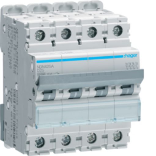 Picture of NDN425A Miniature Circuit Breaker 4P 25A D 10kA