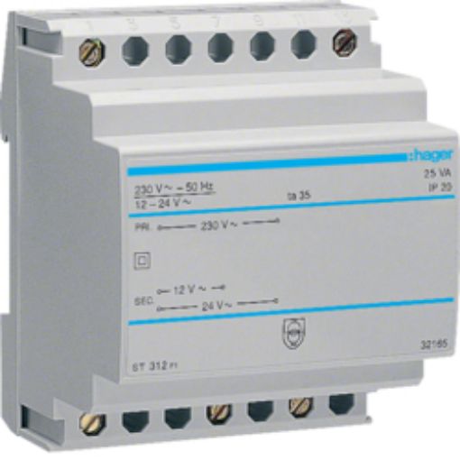 Picture of ST312 Rail Mount Transformer 25VA 230V/12-24V