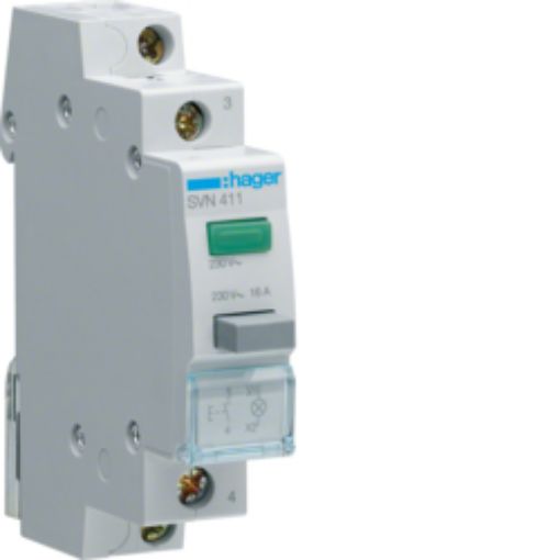 Picture of SVN411 Rail Push Button 1NO with Green Indicator Light