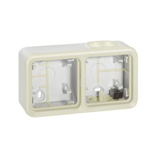 Picture of Wall Box 2 Positions Horizontal IP55 White PLEXO 069690