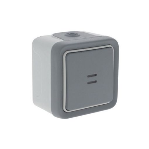 Picture of Illuminated Wall-mounted Push Button Gray IP55 Complete PLEXO 069722