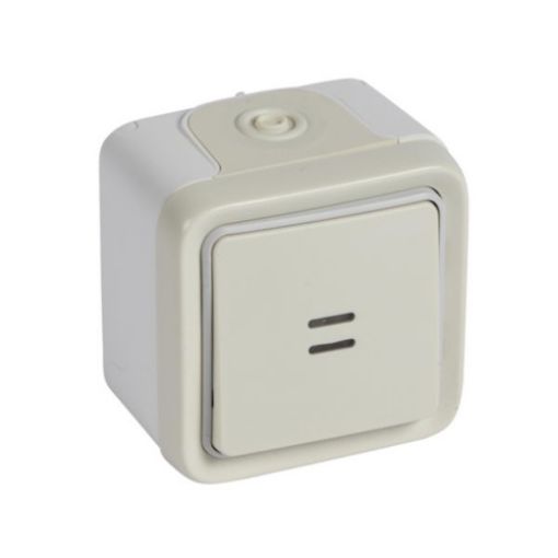Picture of Illuminated Wall-mounted Push Button White IP55 Complete PLEXO 069762