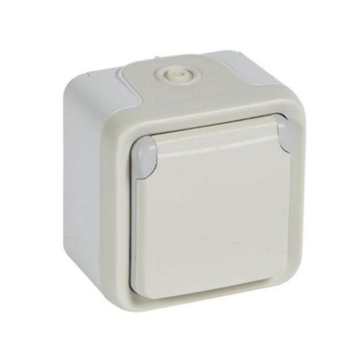 Picture of Schuko Wall Socket White IP55 Complete PLEXO 069771
