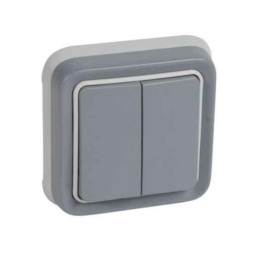 Picture of Double A/R Recessed Switch Gray IP55 Complete PLEXO 069817