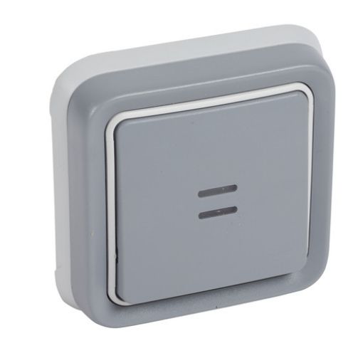Picture of Illuminated Recessed Push Button Grey IP55 Complete PLEXO 069822