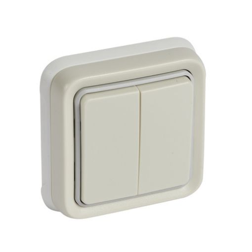 Picture of Double A/R Switch Recessed White IP55 Complete PLEXO 069856