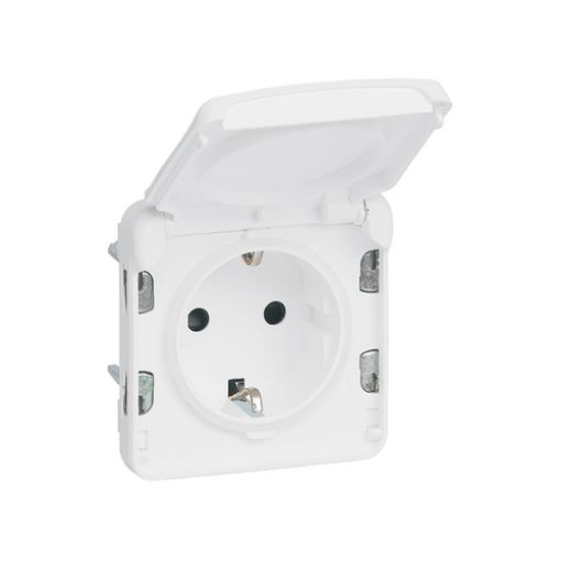 Picture of Schuko Socket Mechanism with Antimicrobial Cover IP55 Artic Plexo 070722