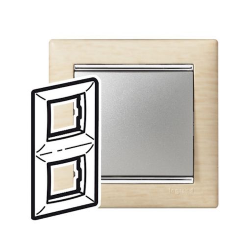 Picture of 2-Seater Vertical Frame Light Wood/Silver Valena 770386