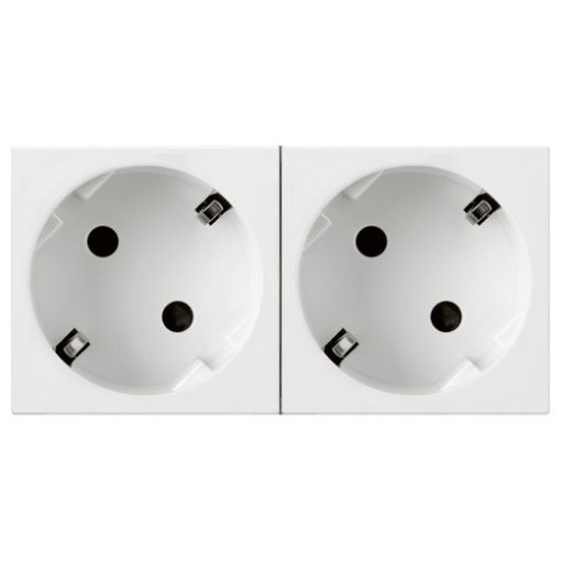 Picture of Schuko Socket Double 45° White Mosaic 077252