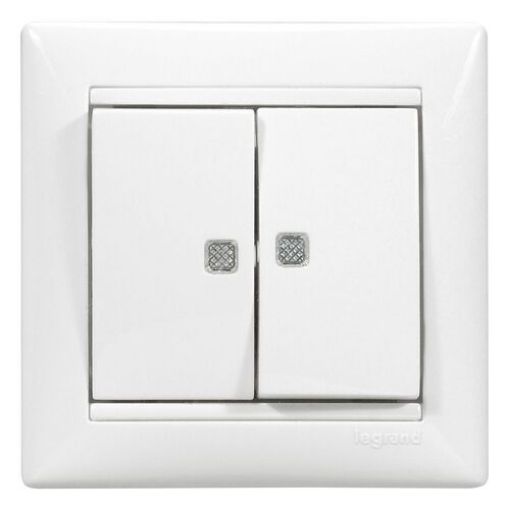 Picture of Valena 774213 White Commutator Switch with Status Indicator