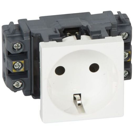 Picture of White Schuko Socket with Screws Mosaic 077601