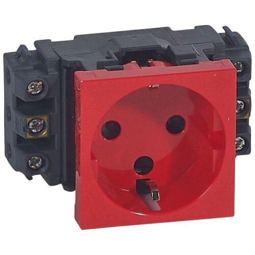 Picture of UPS Schuko Socket Red with Screws Mosaic 077621