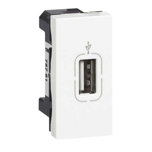 Picture of USB 2.0 Socket with Screws White 1 Element Mosaic 078761