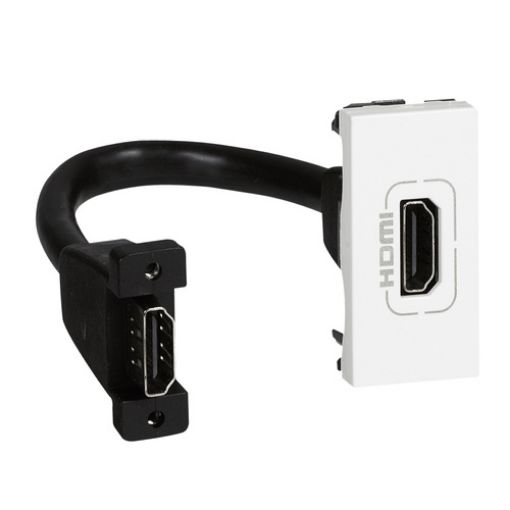 Picture of HDMI 2.0 Socket Pre-wired White 1 Element Mosaic 078778