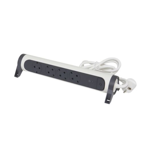 Picture of 4 Socket Power Strip with Surge Protector 1.5m 3G1.5mm² White/Black 694507