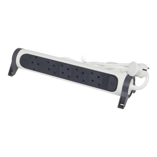 Picture of Multi-socket 5 Sockets 1.5m 3G1.5mm² White/Black 694531