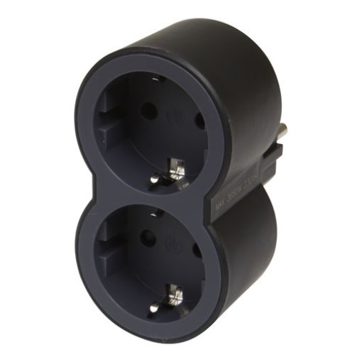 Picture of Multi-socket 2 Socket Straight Black 694517