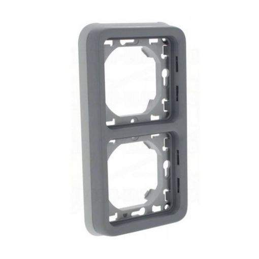 Picture of 2-Position Vertical Frame for Flush Mounting IP55 Gray PLEXO 069685