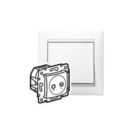 Picture of TV-RD Pass-through Socket White Valena 774434
