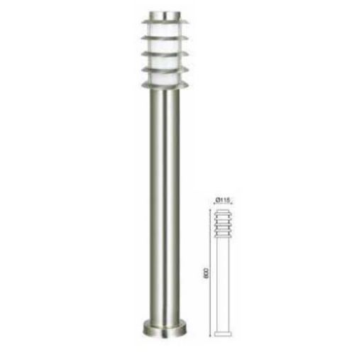 Picture of Cylindrical Column Floor Lamp with Grilles Gray