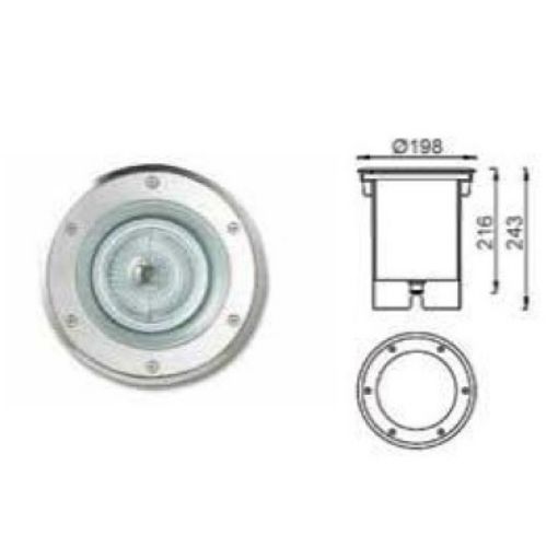 Picture of Recessed Waterproof Cylindrical Floor Lamp BT7006P-AR111-SS
