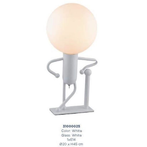 Picture of Children's Table Lamp White Glass MT8895A