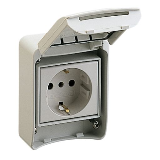 Picture of 81141 Schuko Socket with Cover 200-250V 10/16A IP65