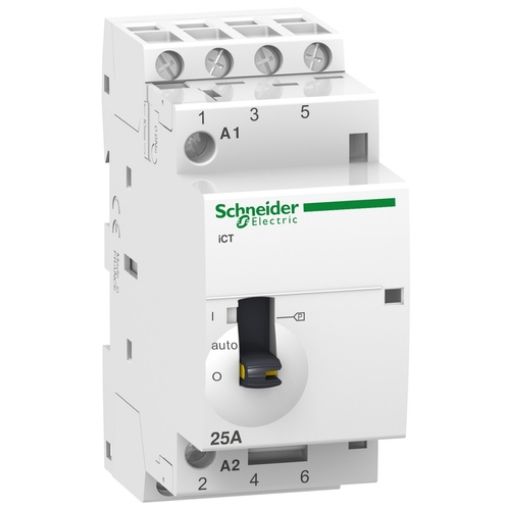 Picture of A9C21834 Rail Power Relay 4NO 25A 230VAC with Manual Control Acti9 iCT