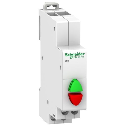 Picture of A9E18034 Rail Push Button Double 1NO+1NC Green/Red Acti9 iPB