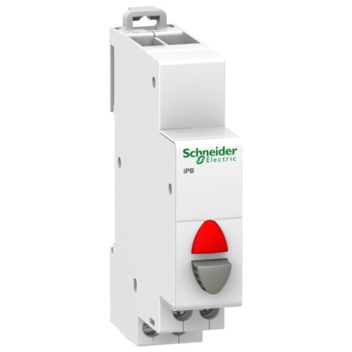 Picture of A9E18037 Rail Pushbutton 1NC Gray with Red Indicator 110-230VAC Acti9 iPB