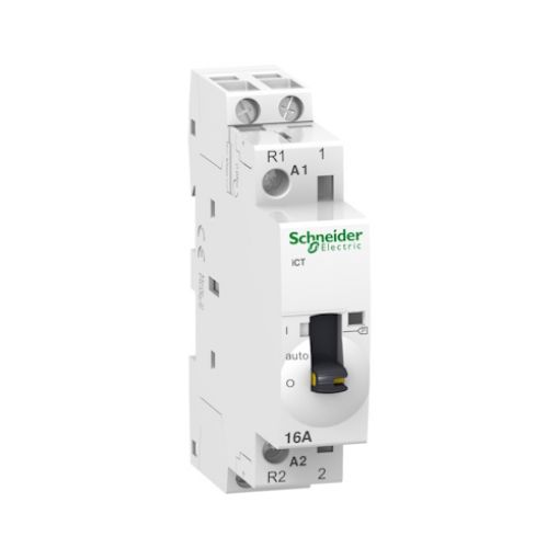 Picture of A9C23715 Rail Mount Power Relay 1NO+1NC 16A 230VAC with Manual Control Acti9 iCT