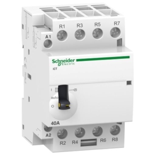 Picture of A9C21864 Rail Power Relay 4NO 63A 230VAC with Manual Control Acti9 iCT