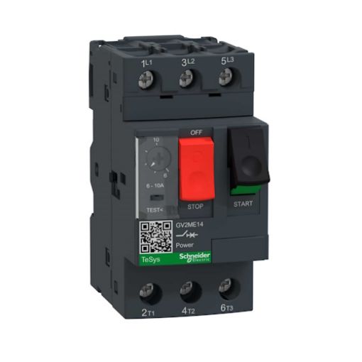 Picture of GV2ME14 Thermomagnetic Switch 6-10A 3/4kW, Screw Connection