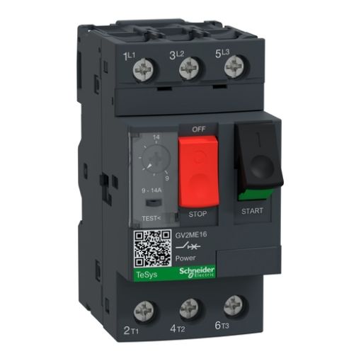 Picture of GV2ME16AP Thermomagnetic Switch 9-14A 5.5kW, Screw Connection