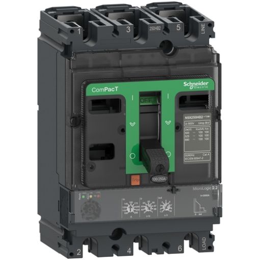 Picture of C25N32D250 Circuit Breaker 3P 250A 50kA MicroLogic 2.2 ComPacT NSX250N