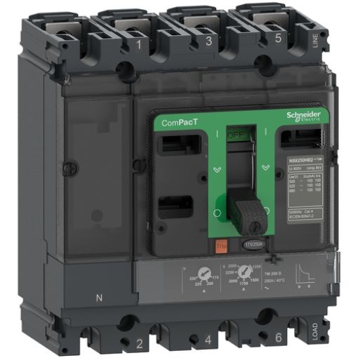 Picture of C16B4TM160 Circuit Breaker 4P4D 160A 25kA ComPacT NSXm 160B