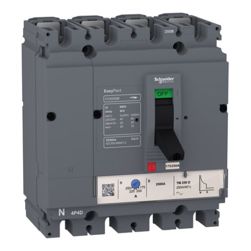 Picture of LV510325 Αυτόματος Διακόπτης Ισχύος 4P/4d 63A (44.1-63A) 25kA EasyPact CVS100B